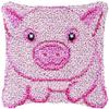Pig Latch Hook Kits Pillow Crochet Yarn Rug Pre-Printed Cushion Needlework Pillowcase DIY Hook and Latch Kit Christmas Home Sofa Decoration 43x43cm(3) view 1
