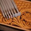 Checkered Stamps Leather Stamping Undercut Beveler - One Piece or Set of 7 Leather Stamping Tools in Stainless Steel (Full Set, 7 Pieces) view 4