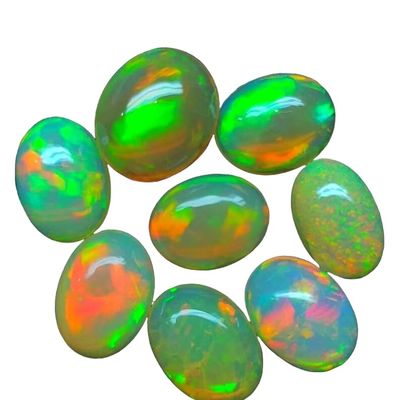 8x12mm Ethiopian Opal,10Pcs Cabochon AAA Quality Ethiopian Opal,10Pcs OVAL Cabochon Ethiopian Opal Cabochon Natural welo opal multi fire opal loose Gemstone For Jewelry Making