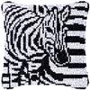 Animal Zebra Latch Hook Kits Pillow Crochet Yarn Rug Pre-Printed DIY Cushion Needlework Pillowcase Hook and Latch Kit Christmas Home Sofa Decoration 43x43cm(2) view 1