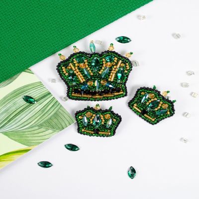 Wizardi Bead Embroidery Decoration Kit - Symbol of The Monarch. Colorful Beads, Beading Needles. DIY Kit. Embroidery for Beginners. Home Decor. AD-229 Abris Art