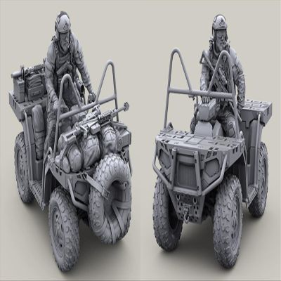 1/35 Resin Soldier Model Kit, U.S. Commando Driver Resin Model Unpainted and Unassembled (2 Persons, No Car) (hg5N-9)