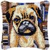 Cute Pug Dog Latch Hook Kits Pillow Crochet Yarn Cushion Pre-Printed Rug Needlework DIY Pillowcase Hook and Latch Kit Christmas Home Sofa Decoration 43x43cm(1) view 1