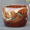 Handmade Wooden Yarn Bowl for Knitting Yarn Ball Holder - Lichtenberg Figure Yarn Bowl - Yarn Bowls with Holes Crochet Bowl Holder - Resin Yarn Storage Bowl 7" x 4" inches (Green & White) view 2