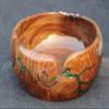 Handmade Wooden Yarn Bowl for Knitting Yarn Ball Holder - Lichtenberg Figure Yarn Bowl - Yarn Bowls with Holes Crochet Bowl Holder - Resin Yarn Storage Bowl 7" x 4" inches (Green & White) view 3
