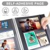 Self Adhesive Photo Album Black Pages Scrapbook Magnetic Photo Albums for 4x6 5x7 8x10 Pictures Books with Sticky Pages with A Metallic Pen for Baby Family Wedding 13.2x12.8 Orange 120 Pages view 2