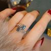 925 Sterling Silver Shiny Full Diamond Ring 18K Gold Sapphire Criss Cross Cubic Zirconia Promise Rings CZ Diamond Multi Row Cocktail Halo Rings Eternity Engagement Wedding Band Ring Z.76 (US Code 9) view 1