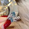 925 Sterling Silver Shiny Full Diamond Ring 18K Gold Sapphire Criss Cross Cubic Zirconia Promise Rings CZ Diamond Multi Row Cocktail Halo Rings Eternity Engagement Wedding Band Ring Z.76 (US Code 9) view 2