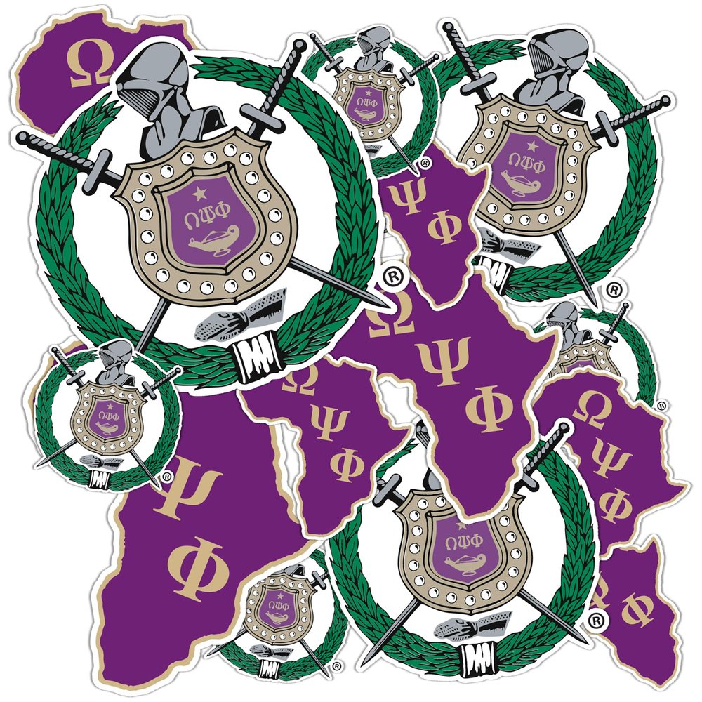 Desert Cactus Omega Psi Phi Sticker OPP Omega Man Divine 9 Multiple Size Sheet Decal Laptop Water Bottle Car (T1-3)