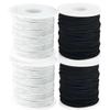 0.8mm Elastic Bracelet String, QBJAYTY Strong Elastic Cord for Bracelets, Stretchy Stretch String for Clay Pony Letter Beads, Friendship Bracelet String Elastic Black White-4 Rolls view 1