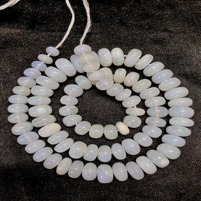 Natural White Opal rondelle Smooth Beads 6x9 18 inch Long String Jewelry Making Gemstone Beads for Necklace Bracelet