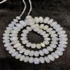 Natural White Opal rondelle Smooth Beads 6x9 18 inch Long String Jewelry Making Gemstone Beads for Necklace Bracelet view 1
