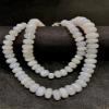 Natural White Opal rondelle Smooth Beads 6x9 18 inch Long String Jewelry Making Gemstone Beads for Necklace Bracelet view 2