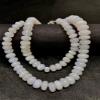 Natural White Opal rondelle Smooth Beads 6x9 18 inch Long String Jewelry Making Gemstone Beads for Necklace Bracelet view 4