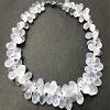 Natural ICE Quartz/Snow Quartz ZOYLA-Teardrop- Smooth Beads 6-8MM 12 inch Long String Jewelry Making Gemstone Beads for Necklace Bracelet view 1