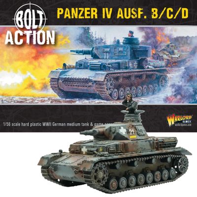 Warlord Games Bolt Action WWII Panzer IV Ausf. B/C/D Tank 1:56 Military Table Top Wargaming Plastic Model Kit 402012056