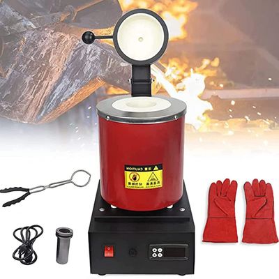 CIRONI Gold Melting Furnace, 2102F Digital Melting Furnace Machine, Electric Melting Furnace Tongs with Mesh Guard and Graphite Crucible, for Refining Metals Gold Silver Tin Aluminum