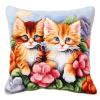 Latch Hook Pillowcase Kits Flower Cat Latch Hook kit Pillow Cover Throw Pillow Embroidery Craft Kits for Beginner DIY Latch Hook Rug Kit with Printed Canvas Hobby & Craft 43x43cm(120) view 1