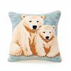 Latch Hook Pillowcase Kits Polar Bear & Baby Latch Hook kit Pillow Cover Throw Pillow Embroidery Craft Kits for Beginner DIY Latch Hook Rug Kit with Printed Canvas Hobby & Craft 43x43cm(48) view 1