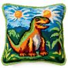 Latch Hook Pillowcase Kits Little Dinosaur Latch Hook kit Pillow Cover Throw Pillow Embroidery Craft Kits for Beginner DIY Latch Hook Rug Kit with Printed Canvas Hobby & Craft 43x43cm(139) view 1