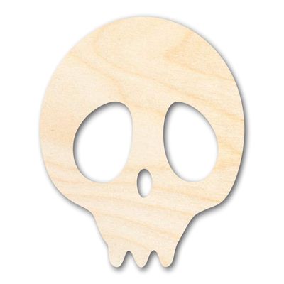 Unfinished Cute Skull Shape | Craft Cutout | up to 46" DIY 18" / 1/4"