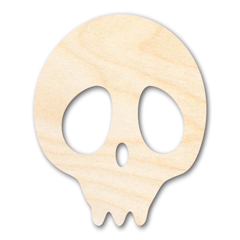 Unfinished Cute Skull Shape | Craft Cutout | up to 46" DIY 18" / 1/4"