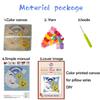 Latch Hook Kits Pillow Animal Owl and Blue Moon Cover Printed Canvas DIY Cushion Crochet Yarn Needlework Hook Latch Kit Embroidery Pillowcase Rug Home Sofa Christmas Decoration 43x43cm view 2