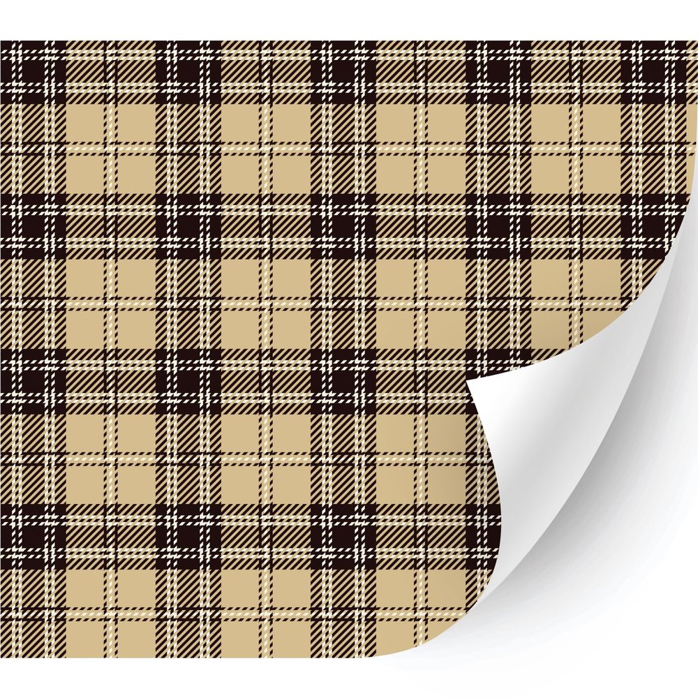 HTV4U Plaid & Checker Box Heat Transfer Vinyl (Beige Chocolate Tartan, 18.5" x 1 Yard) - Printed Iron on Vinyl, Heat Press Transfer Paper for T-Shirt, Fabric, DIY Craft,