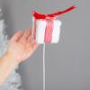 White Faux Fur Holiday Gift Box Picks Set of 2 by Factory Direct Craft for Christmas Tree Decorating and Floral Arrangement Accents view 4