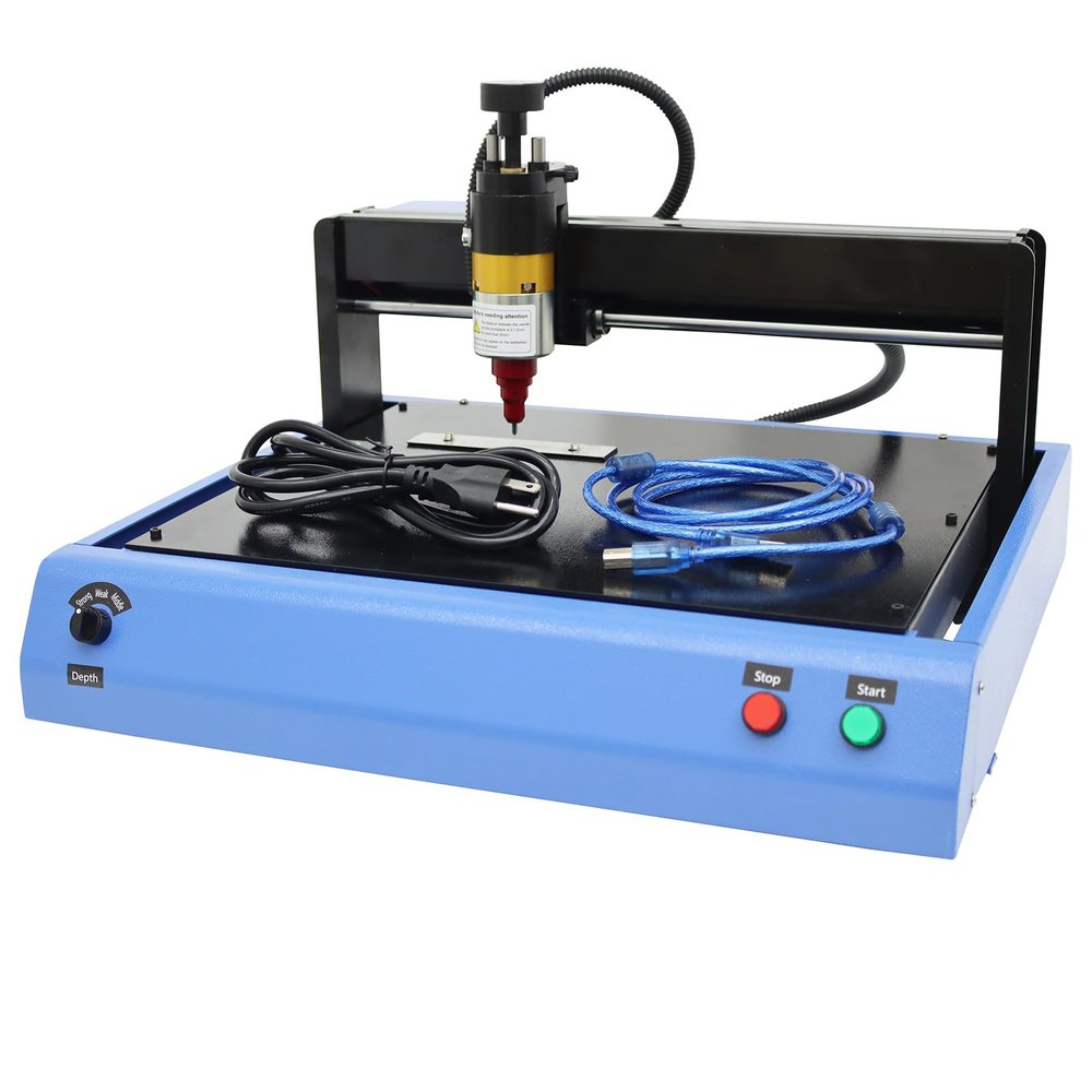 TECHTONGDA Electric Metal Marking Machine 7.87x11.8inch Steel Plate Engraving Machine 50 mm/s Dot Peen Marking Embosser Machine with 0.05mm-2mm Marking Depth for Metal Nameplate Tag Marking 110V 400W