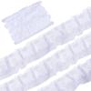 GORGECRAFT 12.5 Yards White Double Layers Organza Lace Ribbon Pleated Satin Lace Edge Trim 1 Inch Wide Ruffle Chiffon Edging Trimmings Tulle Fabric for Cloth Applique Embellishment DIY Sewing Crafts view 1
