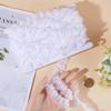GORGECRAFT 12.5 Yards White Double Layers Organza Lace Ribbon Pleated Satin Lace Edge Trim 1 Inch Wide Ruffle Chiffon Edging Trimmings Tulle Fabric for Cloth Applique Embellishment DIY Sewing Crafts view 3