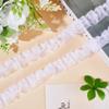 GORGECRAFT 12.5 Yards White Double Layers Organza Lace Ribbon Pleated Satin Lace Edge Trim 1 Inch Wide Ruffle Chiffon Edging Trimmings Tulle Fabric for Cloth Applique Embellishment DIY Sewing Crafts view 4