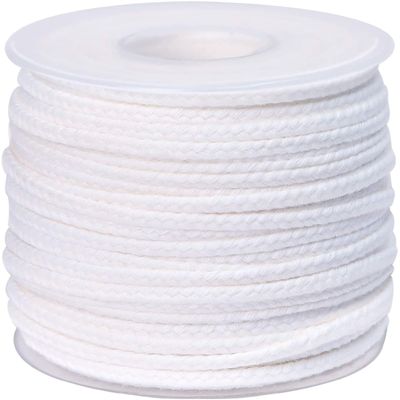 Qpuppy 131 ft Braided Cotton Wicks 60 PLY for 6" Candle Pillars, Paraffin, Soy, Beeswax Candle Making, 200 PCS Wick Sustainer Tabs 14mm