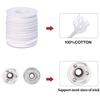 Qpuppy 131 ft Braided Cotton Wicks 60 PLY for 6" Candle Pillars, Paraffin, Soy, Beeswax Candle Making, 200 PCS Wick Sustainer Tabs 14mm view 2
