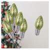 Factory Direct Craft Glittered Light Green Fake Light Bulb Stems Set of 6 for Christmas Tree Decorating and Floral Arrangement Accents view 1