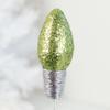Factory Direct Craft Glittered Light Green Fake Light Bulb Stems Set of 6 for Christmas Tree Decorating and Floral Arrangement Accents view 3