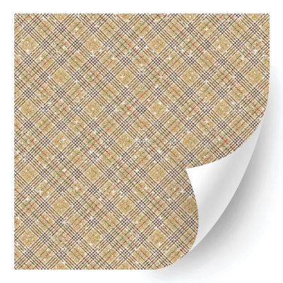 HTV4U Glitter Plaid & Checker Box Heat Transfer Vinyl (Beige Tartan, 12" x 5 Yards) - Iron Press Paper, Graphic Design Printed Patterns for T-Shirt, Fabric, DIY Craft