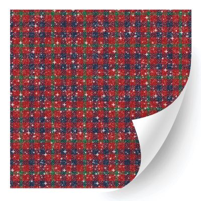 HTV4U Glitter Plaid & Checker Box Heat Transfer Vinyl (Christams Red Tablecloth, 12" x 5 Yards) - Printed Patterned Heat Press Paper, Iron on Vinyl, Graphic Design for T-Shirt, Fabric, DIY Craft