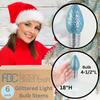 Factory Direct Craft Glittered Light Blue Fake Light Bulb Stems Set of 6 for Christmas Tree Decorating and Floral Arrangement Accents view 2