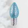 Factory Direct Craft Glittered Light Blue Fake Light Bulb Stems Set of 6 for Christmas Tree Decorating and Floral Arrangement Accents view 3