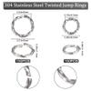 Beebeecraft 1 Box 300Pcs 2 Size Twisted Jump Rings Stainless Steel Open Single Loop Small Circle Frames Key Chain Links Connector Rings for Bracelet Necklace Jewelry Making 6.5/8mm view 2