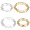 CREATCABIN 48Pcs/Box 24K Gold Plated Hexagon Bead Frame 2 Hole Spacer Brass Circle Round Frame Connector Ring 925 Sterling Silver Plated for Beading Earring Bracelet Necklace Jewelry Making Craft view 1