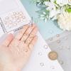 CREATCABIN 48Pcs/Box 24K Gold Plated Hexagon Bead Frame 2 Hole Spacer Brass Circle Round Frame Connector Ring 925 Sterling Silver Plated for Beading Earring Bracelet Necklace Jewelry Making Craft view 2
