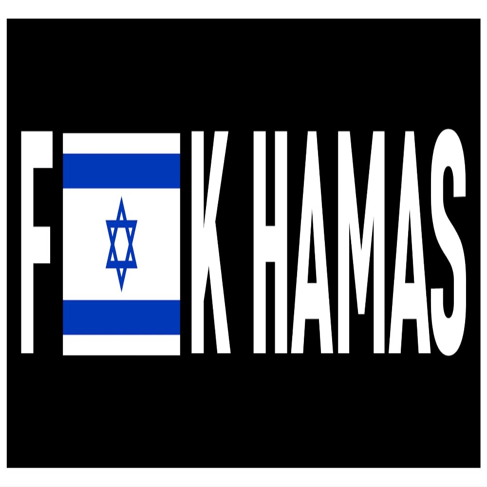 F.uck Hamas Israel Flag Bumper Sticker Support Israel in Hamas War