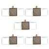 5 Qty 25mm Square Double Sided - Antique Silver - DIY Blank Cabochon Pendant Tray with 10 Qty Glass Kit - Deannas Supply Shop LLC view 1