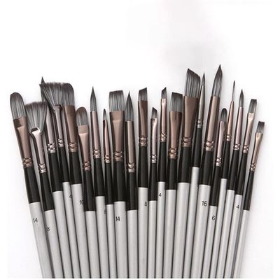 HAYNAH Paint Brush Set of 24 - Suitable as Acrylic, Watercolor & Oil Brushes - Paintbrushes - Artists Painting Supplies