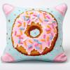 Latch Hook Pillowcase Kits Pink Donut Latch Hook kit Pillow Cover Adukt Pillow Embroidery Craft Kits for Beginner DIY Latch Hook Rug Kit with Printed Canvas Christmas Decoration 43x43cm view 1