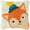 DL-YTG DIY Latch Hook Kits for Art Craft Throw Pillow Colorful Pattern Paint Cross Stitch Set Fox B-43X43cm / 17x17 inch view 1