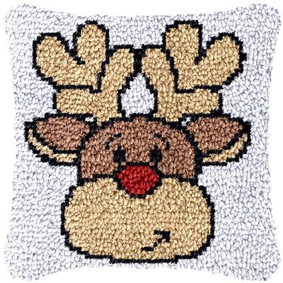 DL-YTG DIY Latch Hook Kits for Art Craft Throw Pillow Colorful Pattern Paint Cross Stitch Set Deer C-43X43cm / 17x17 inch